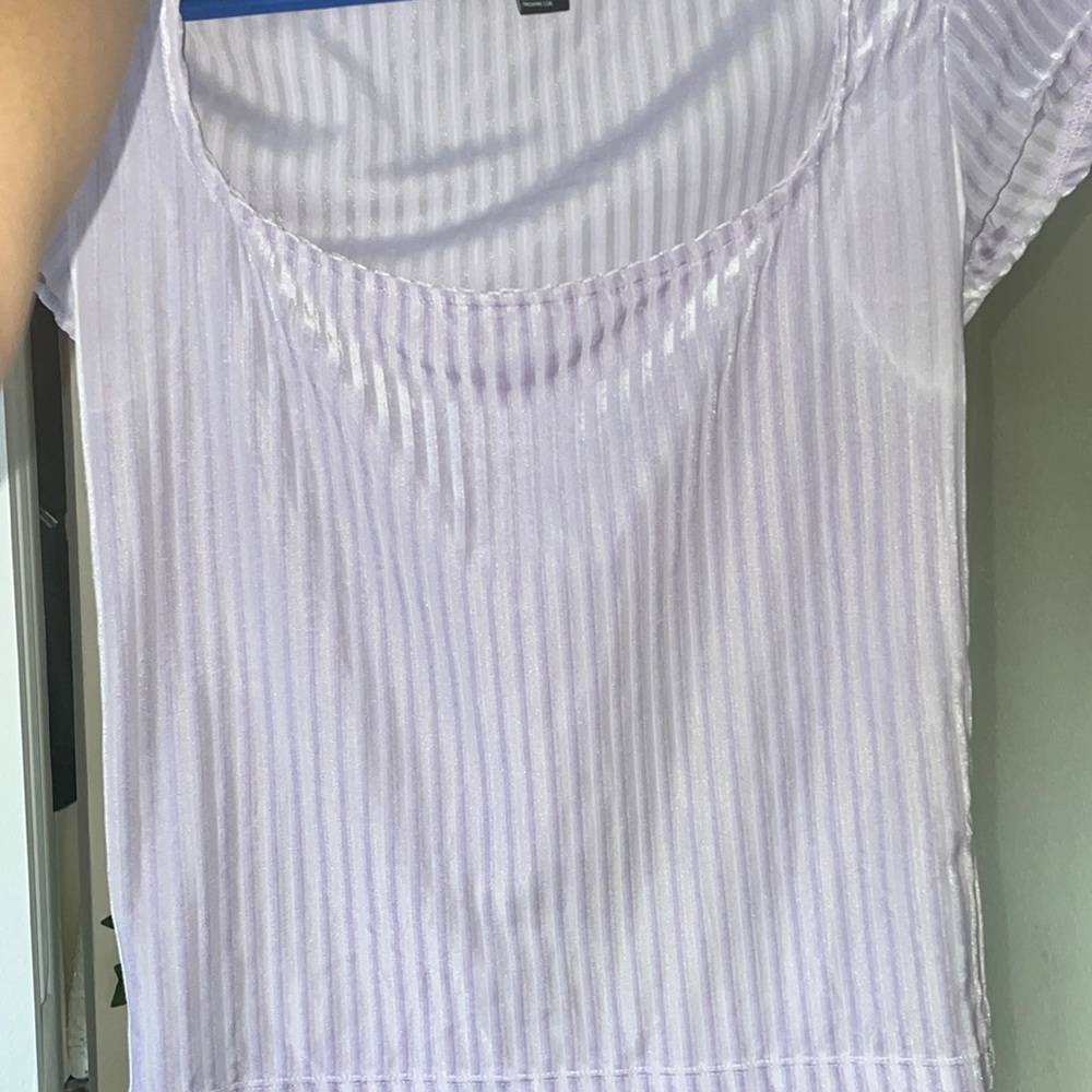 Lavender see-through purple top